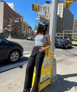 STEVEMADDEN WIDE LEG CARGO PANT BLACK WOMEN'S CLOTHING