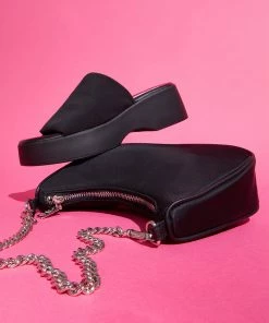 SteveMadden SHOP THE LOOK SLINKY30 BLACK + BVITAL BLACK WOMEN’S SHOES