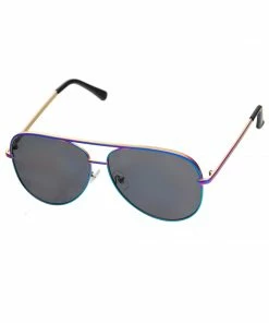 SteveMadden FLAT AVIATOR SUNGLASSES IRIDESCENT