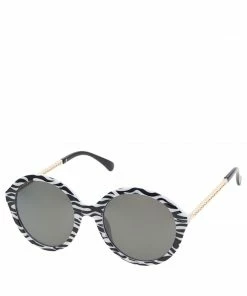 SteveMadden ROUND ABOUT SUNGLASSES ZEBRA