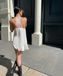 STEVEMADDEN ELLA MESH DRESS WHITE