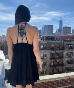 STEVEMADDEN ELLA MESH DRESS BLACK