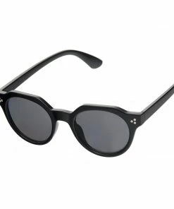 SteveMadden SCHOOLBOY ROUND SUNGLASSES BLACK ACCESSORIES