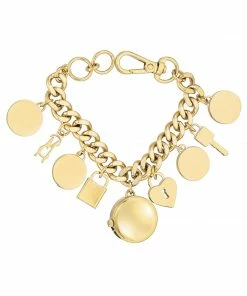 STEVEMADDEN CHARM BRACELET WATCH GOLD
