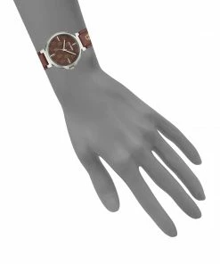 STEVEMADDEN ACCESSORIES STACKED LOGO WATCH BROWN