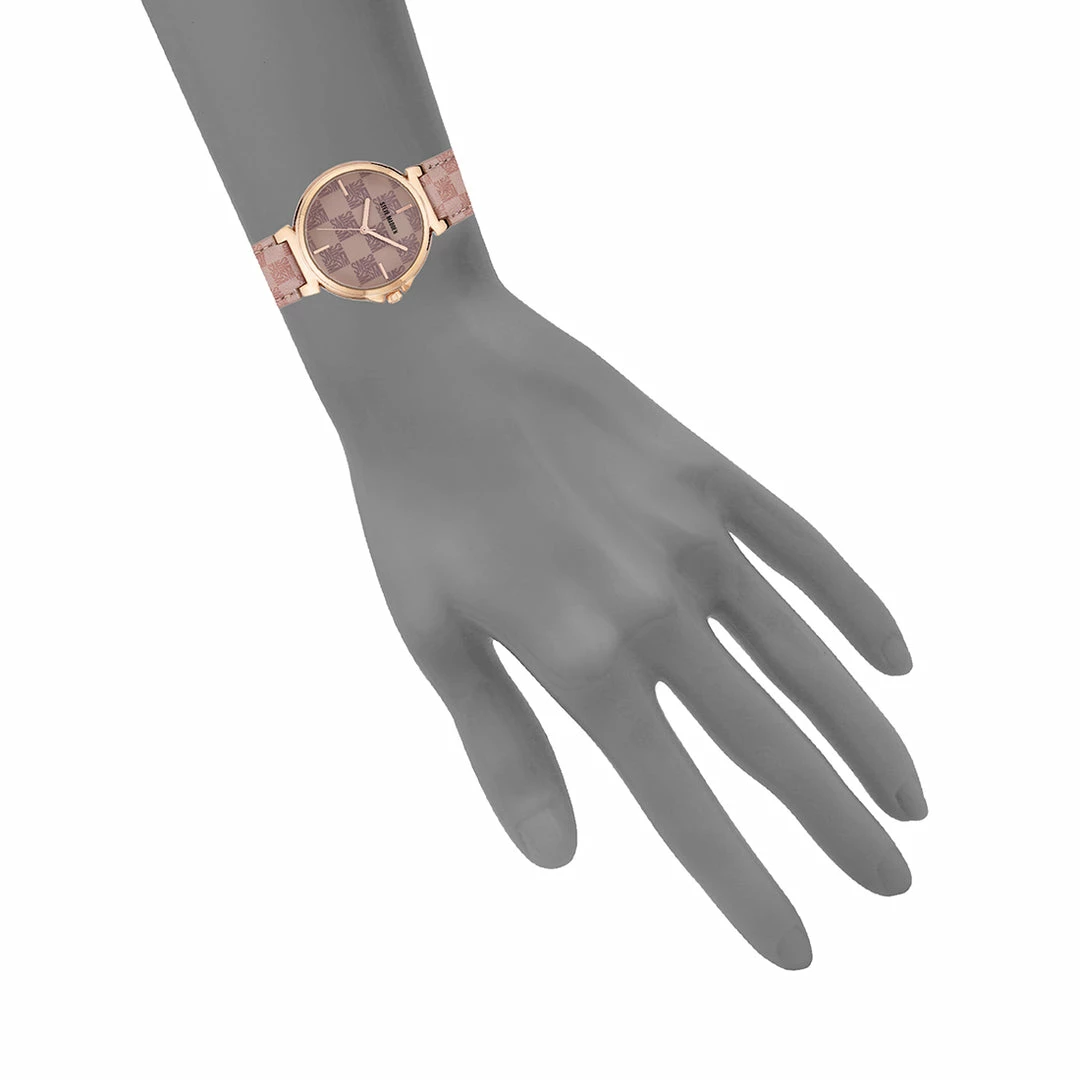 STEVEMADDEN BLOCK LOGO WATCH PINK