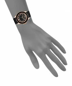 STEVEMADDEN RUBBERIZED ENAMEL CASE WATCH BLACK ACCESSORIES