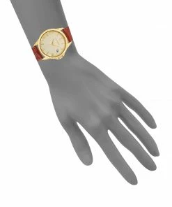 STEVEMADDEN CLASSIC EMBOSSED WATCH COGNAC