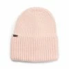 SteveMadden RIBBED WIDE CUFF BEANIE BLUSH PINK