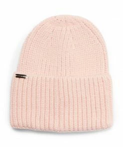 SteveMadden RIBBED WIDE CUFF BEANIE BLUSH PINK