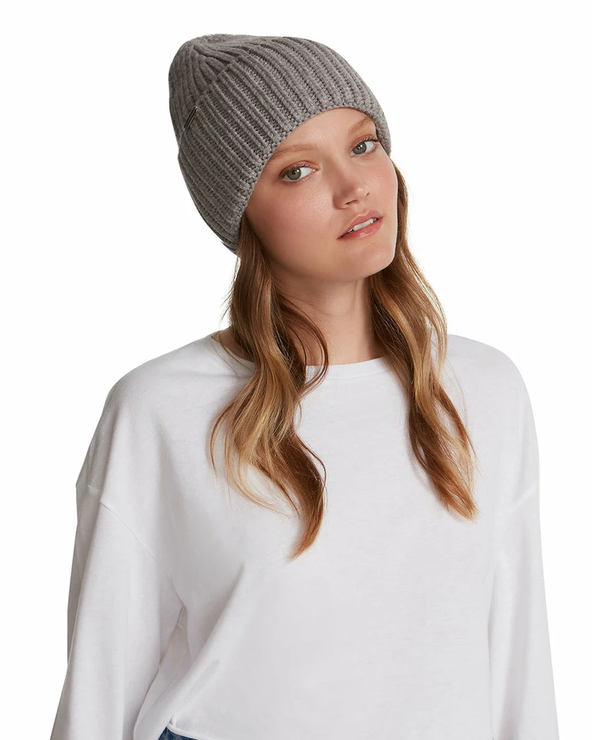 SteveMadden RIBBED WIDE CUFF BEANIE GREY Pre-Order