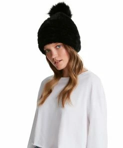 SteveMadden POM POM BEANIE BLACK ACCESSORIES