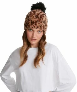 SteveMadden POM POM BEANIE LEOPARD