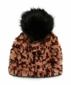 SteveMadden POM POM BEANIE LEOPARD