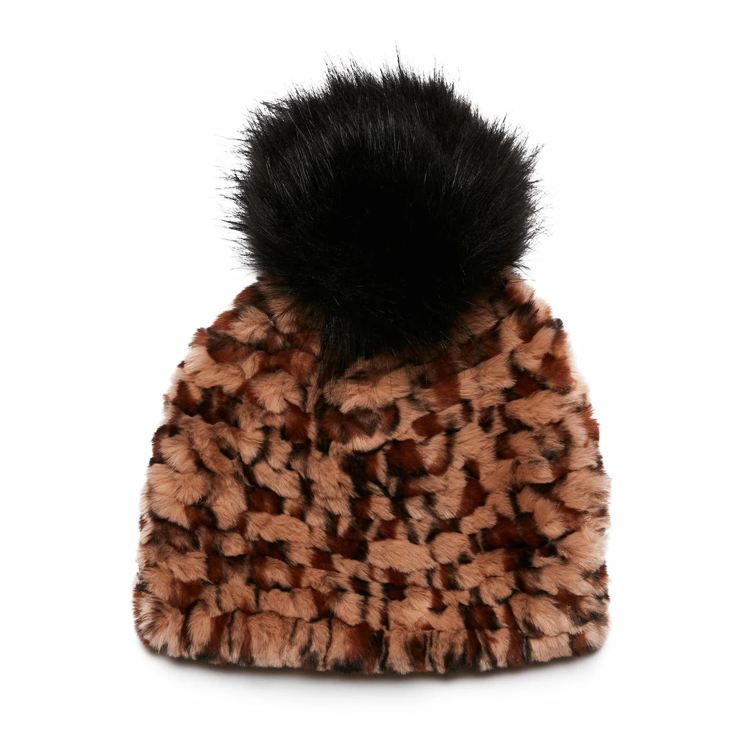 SteveMadden POM POM BEANIE LEOPARD