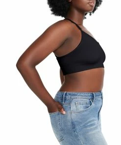 SteveMadden WOMEN'S CLOTHING THE ELLA MESH BRALETTE BLACK +