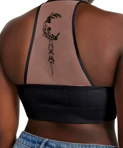 STEVEMADDEN ROO MESH BRALETTE BLACK +