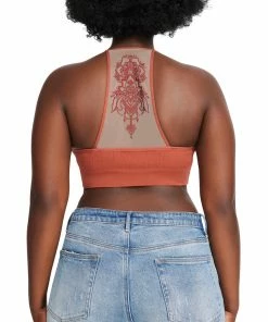 SteveMadden THE ELLA MESH BRALETTE RUST + Tops & Shirts
