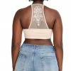 SteveMadden WOMEN'S CLOTHING THE ELLA MESH BRALETTE TAN +