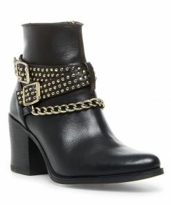 SteveMadden WOMEN’S SHOES PAZA BLACK LEATHER