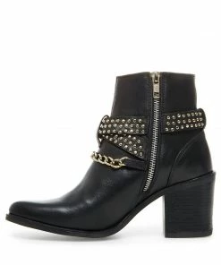 SteveMadden WOMEN’S SHOES PAZA BLACK LEATHER