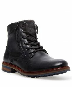 SteveMadden MEN'S MILLENNIUM BLACK LEATHER