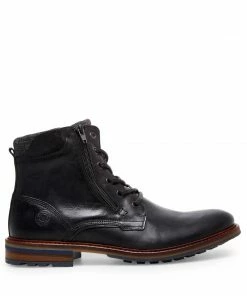 SteveMadden MEN'S MILLENNIUM BLACK LEATHER