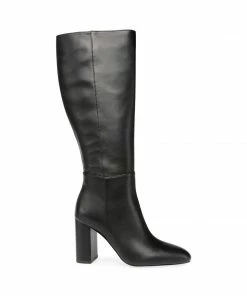 SteveMadden NINNY BLACK LEATHER WOMEN’S SHOES