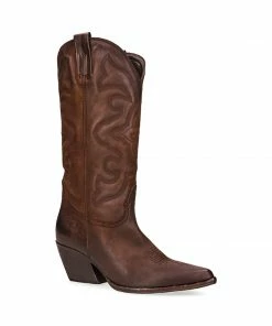 SteveMadden WEST BROWN LEATHER WOMEN’S SHOES