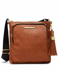 SteveMadden LOGO CROSSBODY COGNAC