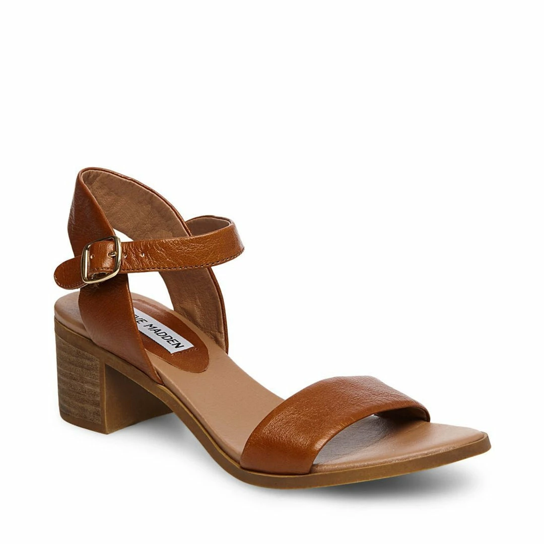 SteveMadden WOMEN’S SHOES APRIL COGNAC LEATHER