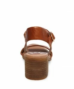 SteveMadden WOMEN’S SHOES APRIL COGNAC LEATHER