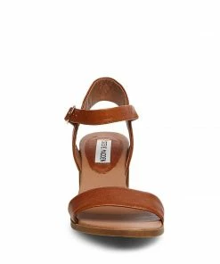 SteveMadden WOMEN’S SHOES APRIL COGNAC LEATHER