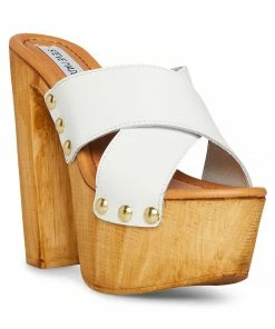 STEVEMADDEN ANGELA WHITE LEATHER NEW & NOW