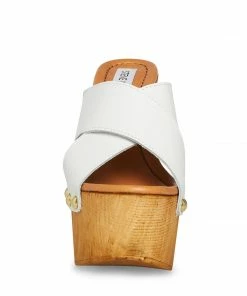 STEVEMADDEN ANGELA WHITE LEATHER NEW & NOW