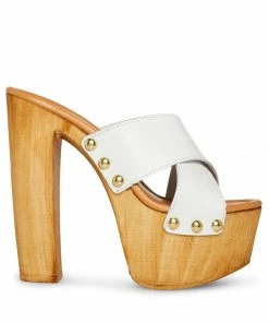 STEVEMADDEN ANGELA WHITE LEATHER NEW & NOW