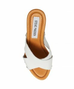 STEVEMADDEN ANGELA WHITE LEATHER NEW & NOW