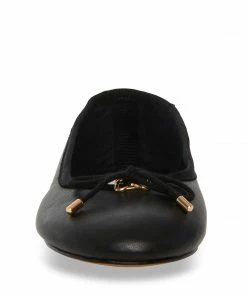 STEVEMADDEN NEW & NOW BLOSSOMS BLACK LEATHER