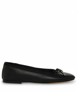 STEVEMADDEN NEW & NOW BLOSSOMS BLACK LEATHER