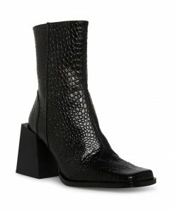 STEVEMADDEN NEW & NOW BURKE BLACK LEATHER