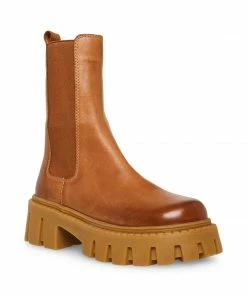 STEVEMADDEN CHARGES TAN LEATHER