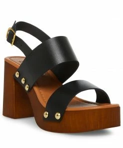 STEVEMADDEN NEW & NOW DOTTIE BLACK LEATHER