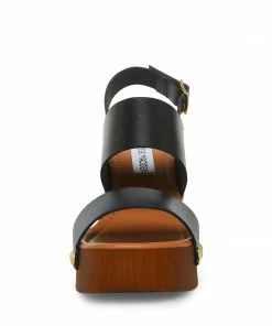 STEVEMADDEN NEW & NOW DOTTIE BLACK LEATHER