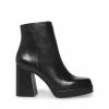SteveMadden EDSEL BLACK LEATHER WOMEN’S SHOES