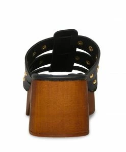 STEVEMADDEN WOMEN’S SHOES FIONA BLACK LEATHER