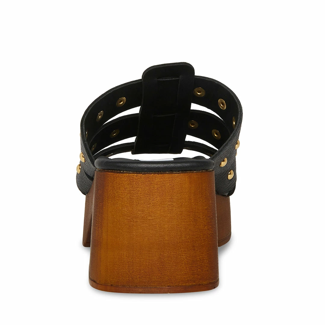 STEVEMADDEN WOMEN’S SHOES FIONA BLACK LEATHER