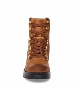 SteveMadden GALWAY COGNAC LEATHER WOMEN’S SHOES
