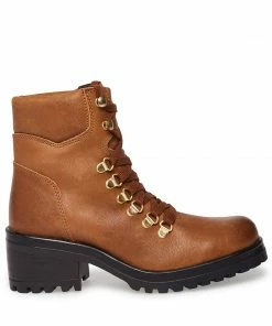 SteveMadden GALWAY COGNAC LEATHER WOMEN’S SHOES