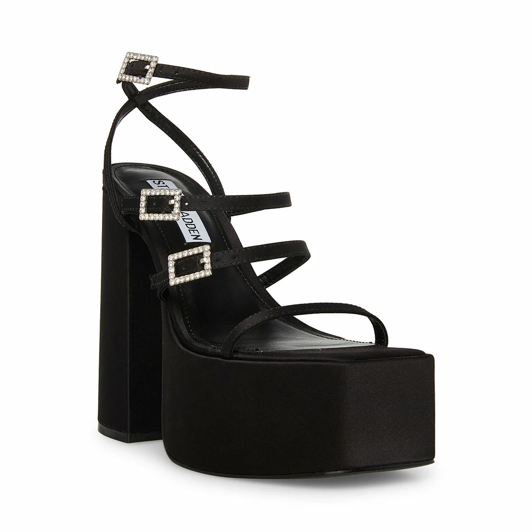 STEVEMADDEN NEW & NOW GIA BLACK SATIN
