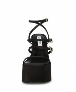 STEVEMADDEN NEW & NOW GIA BLACK SATIN